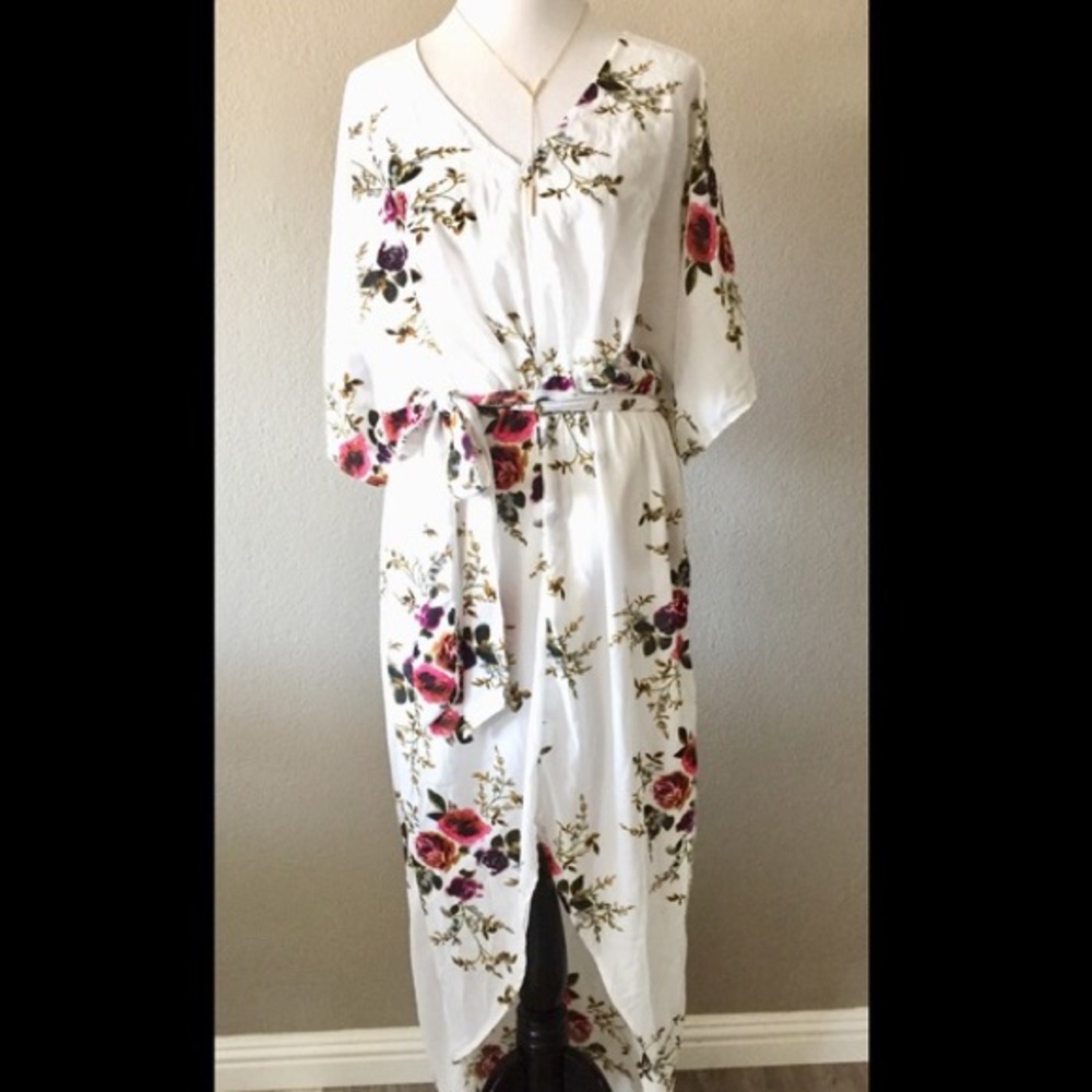 YOINS White Floral Dress